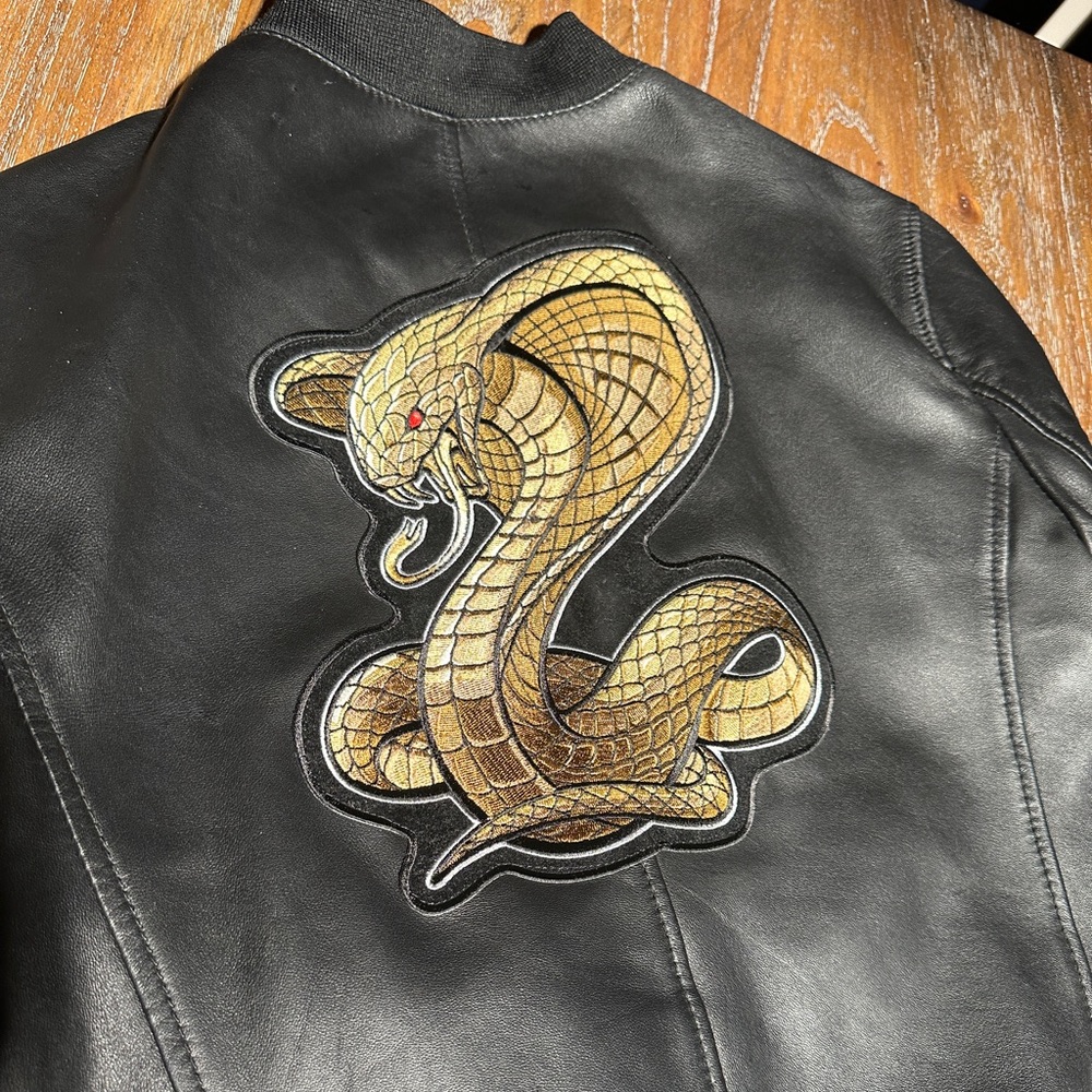 Leather custom made Men jacket size M